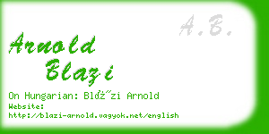 arnold blazi business card